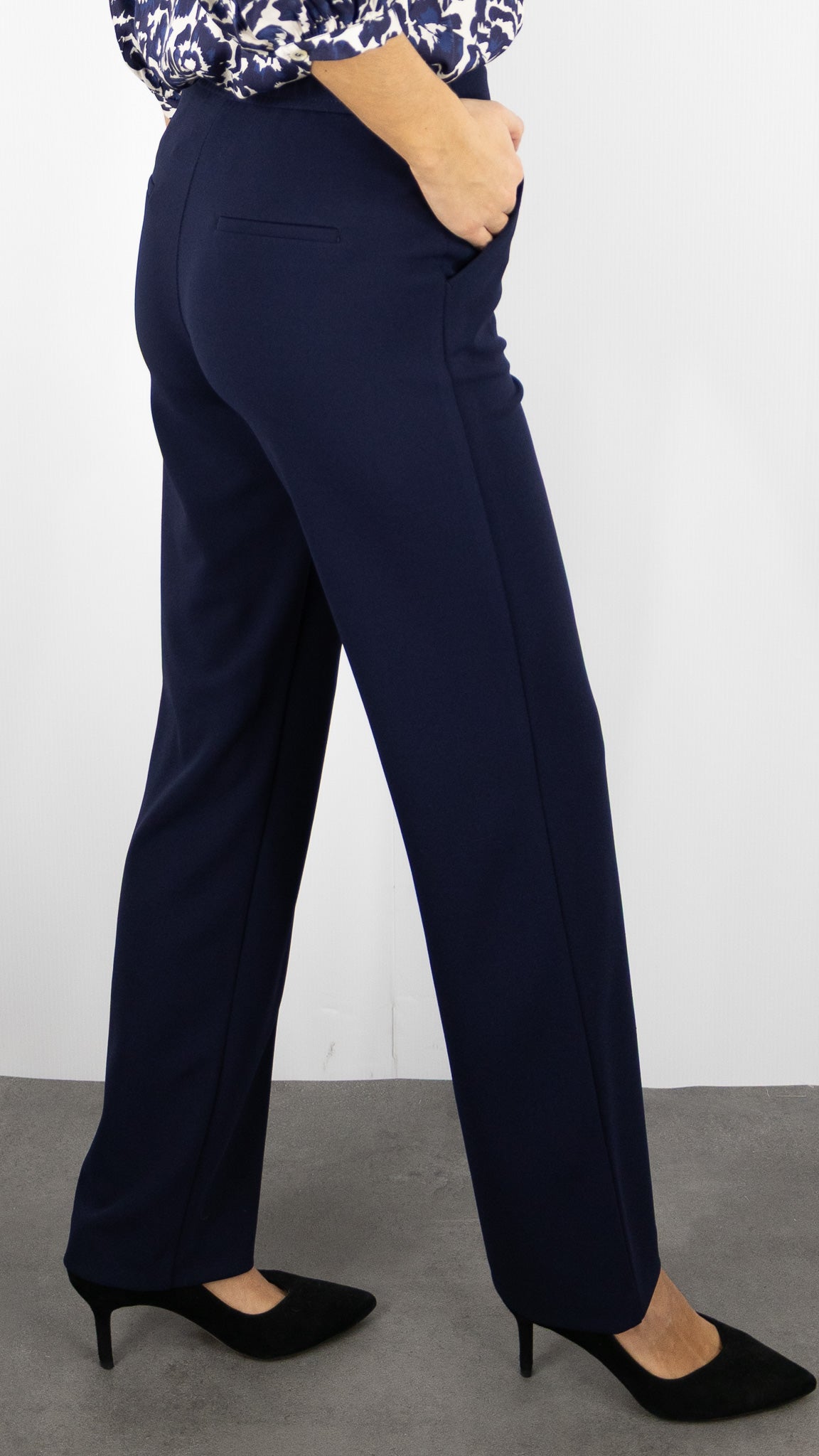 PANTALON HABILLEE TAILLE ELASTIQUE MARINE TONI 81-06/2243-30#COLOR_59/MARINE