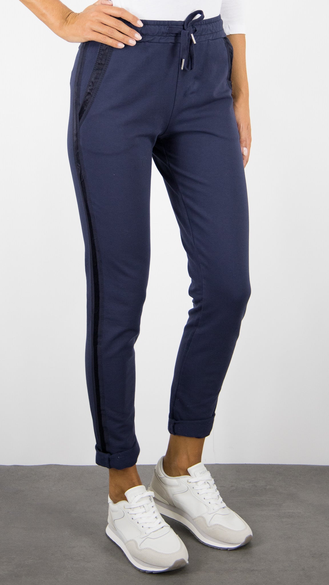 JOGGING EN COTON FEMME STUDIO PARISIEN 822739#COLOR_BLU SCURO