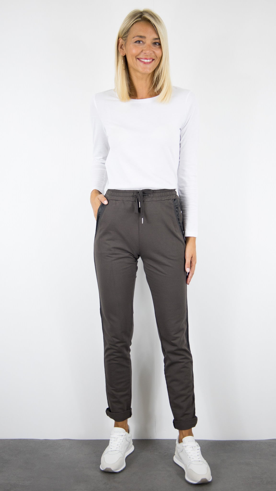 JOGGING EN COTON FEMME STUDIO PARISIEN 822739#COLOR_CHOCO