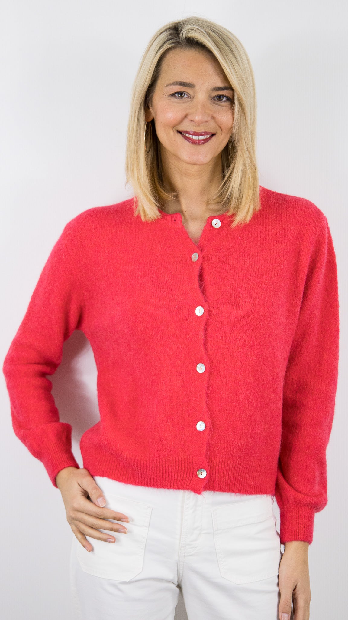 GILET EN ALPAGA ROUGE YCOO 8436