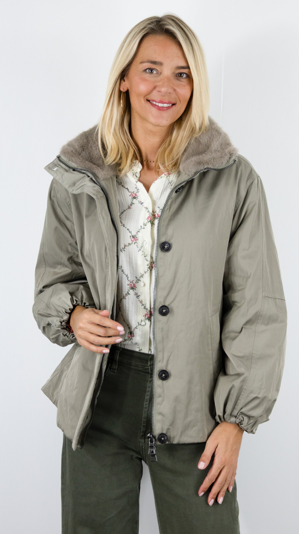 PARKA EVASEE A CAPUCHE POUR FEMME BLONDE N°8 DANTE#COLOR_7600/SALBEI BEIGE