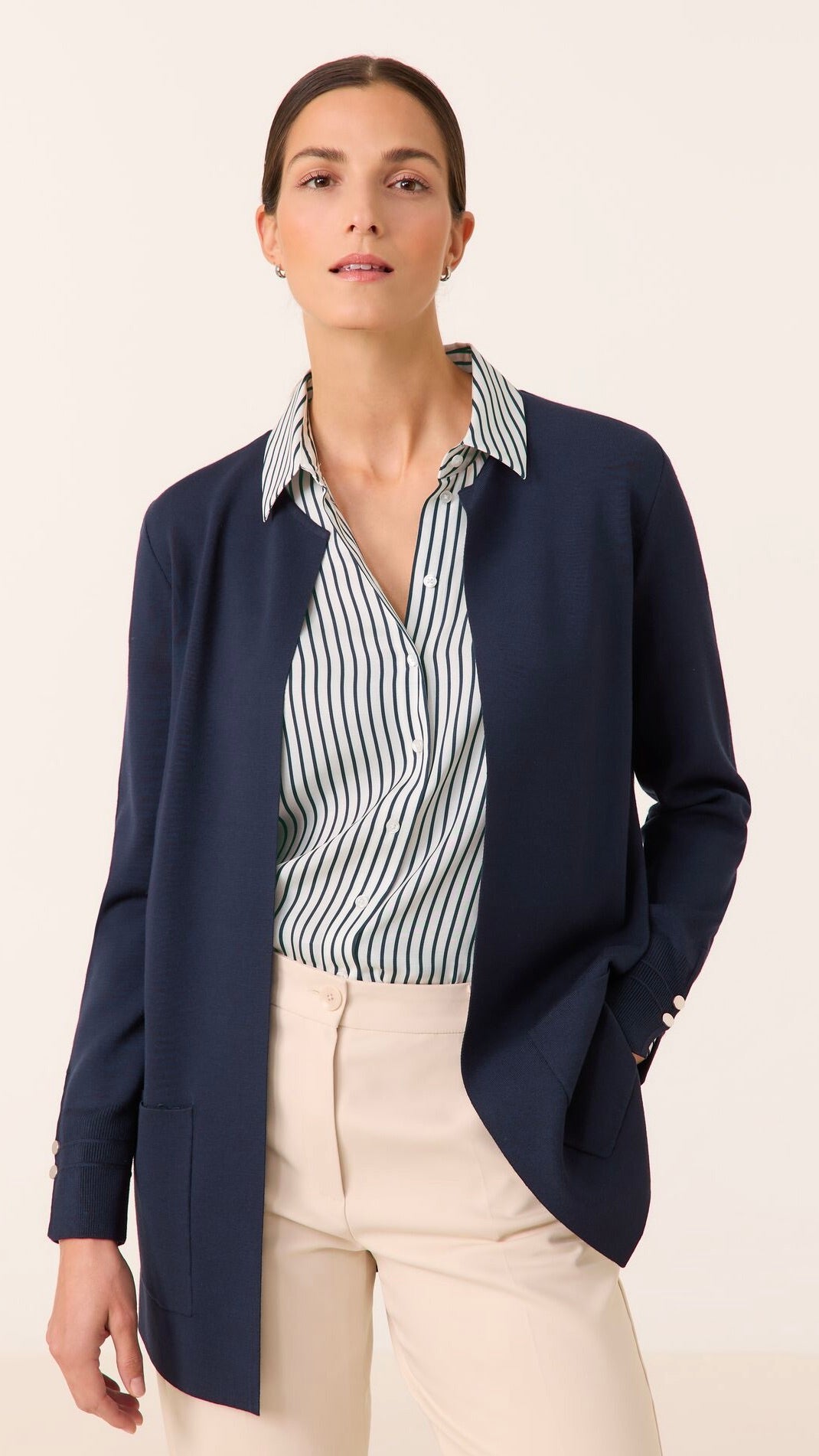 GILET BORD A BORD CIEL GERRY WEBER 935056/44720#COLOR_80393/MARINE