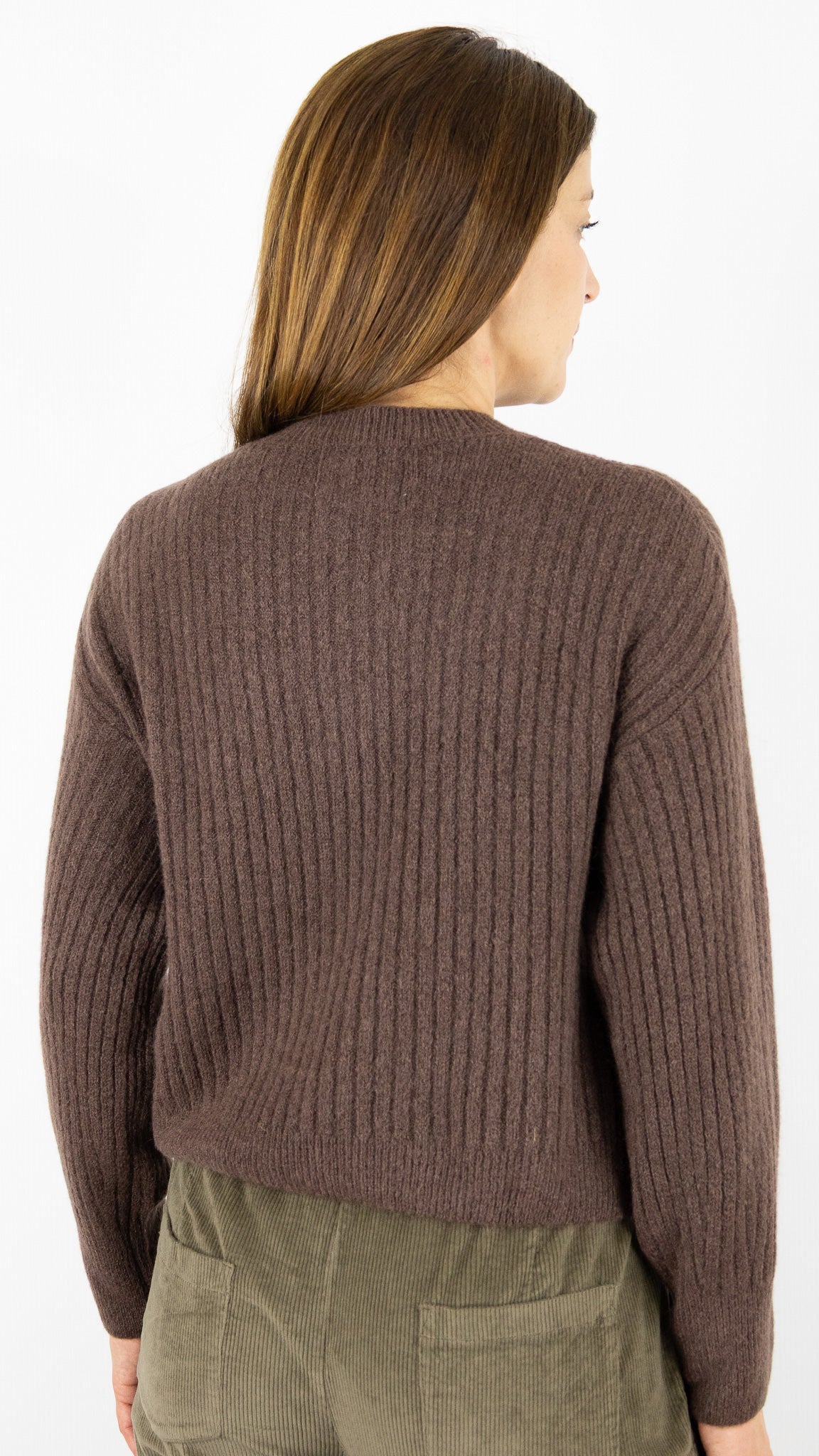 PULL COTELE COL ROND STUDIO PARISIEN 9407#COLOR_CHOCO