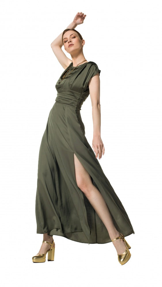 ROBE LONGUE VISCOSE 4177 CAROLINE BISS KAKI
