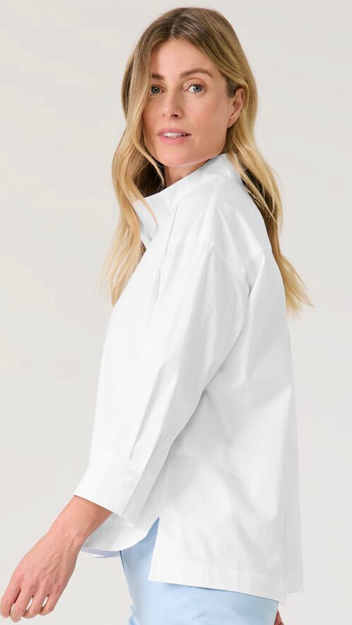 BLOUSE AMPLE EN COTON GERRY WEBER 965069/31447#COLOR_99600/BLANC