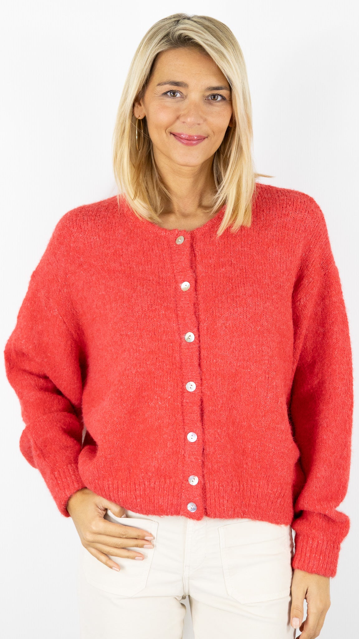 CARDIGAN CHINÉ 997 LILI ET LALA#color_CORAIL