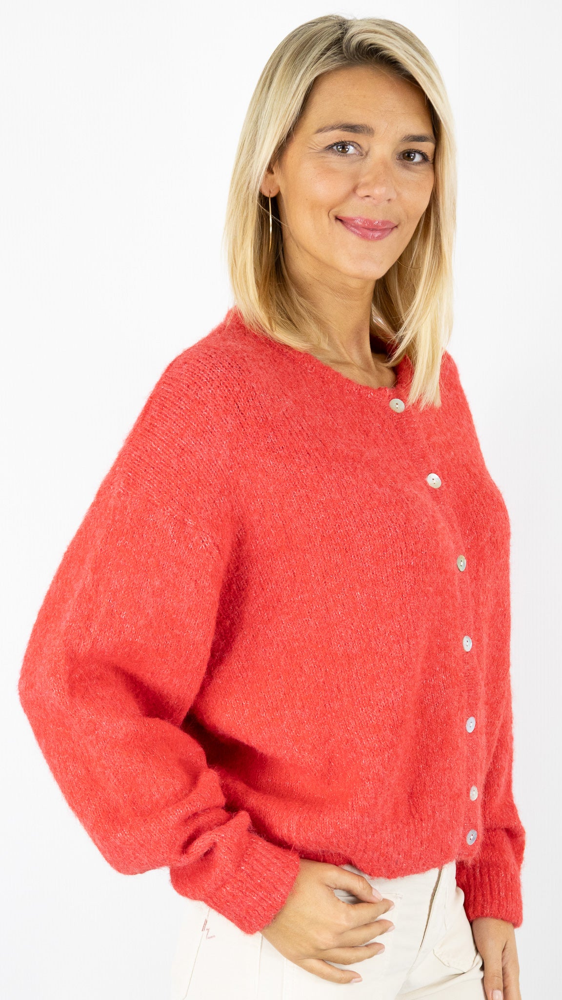 CARDIGAN CHINÉ 997 LILI ET LALA#color_CORAIL