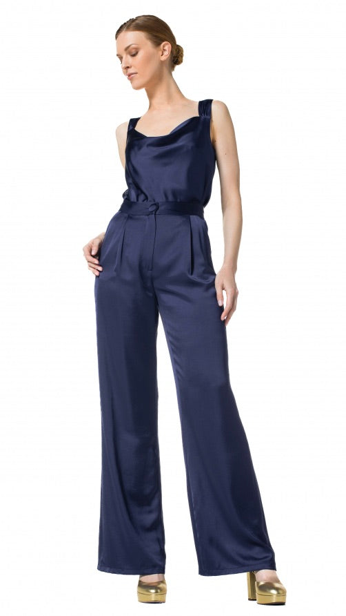 TOP EN BRETELLE SATINE 4684 CAROLINE BISS MARINE