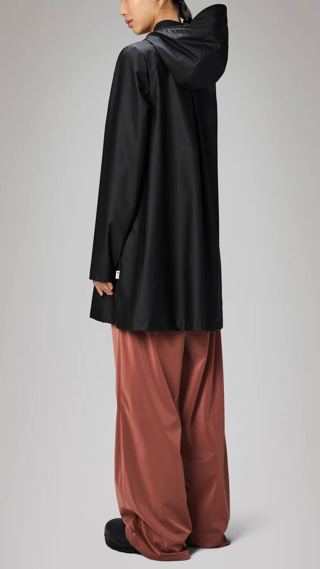 PARKA EVASEE A CAPUCHE RAINS A LINE W JACKET 18050#COLOR_01/NOIR MAT