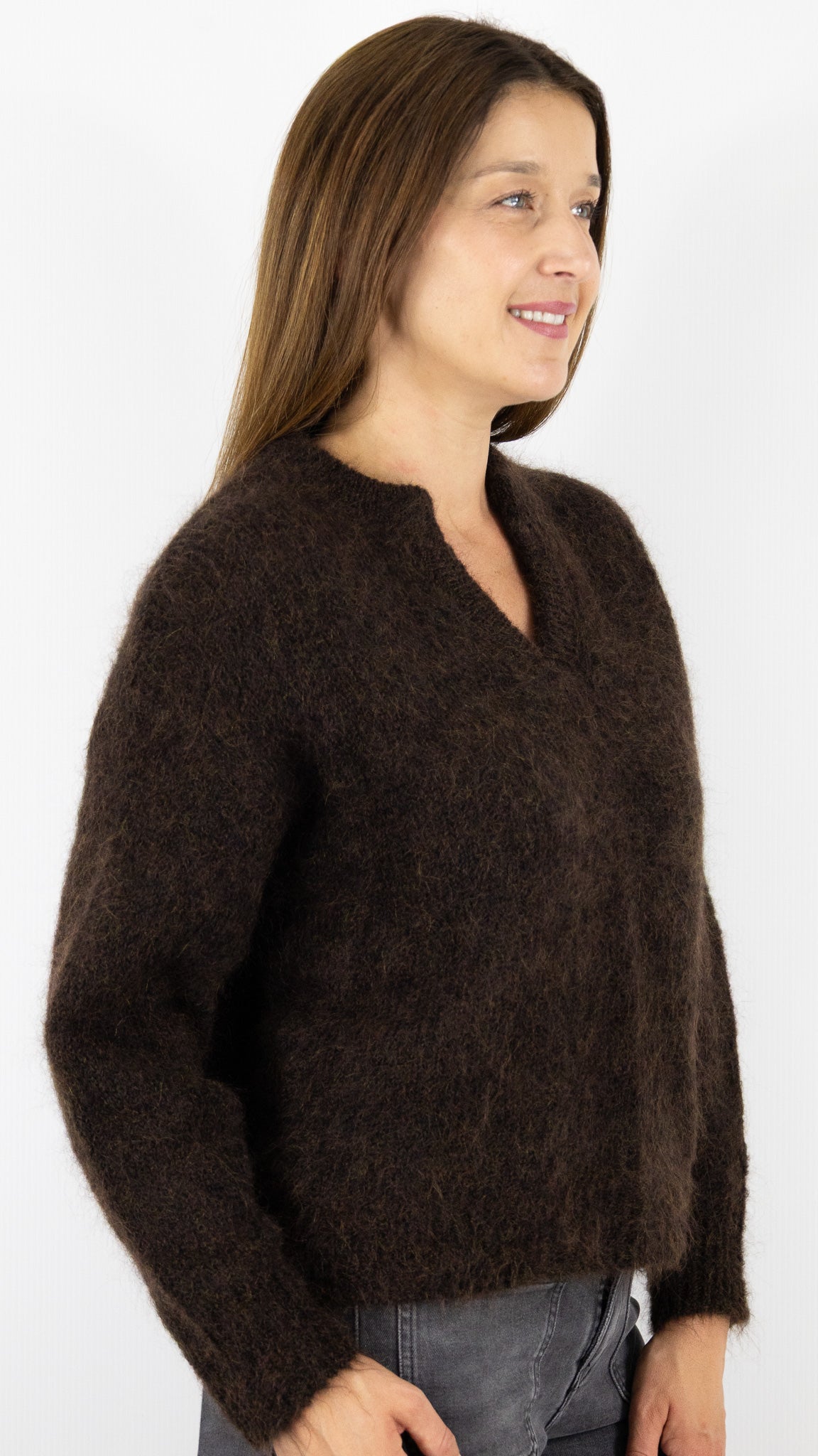 PULL COL TUNISIEN EN KID MOHAIR POUR FEMME DES PETITS HAUTS ALABAMA#COLOR_COFFEE/CHOCO