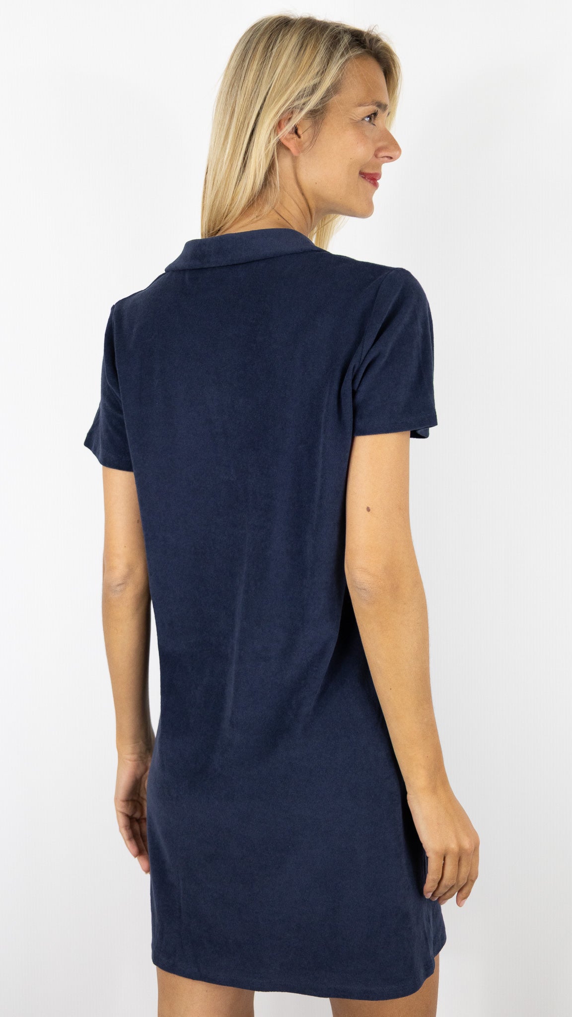 ROBE POLO EN EPONGE ANONYM ALBANE#COLOR_MARINE