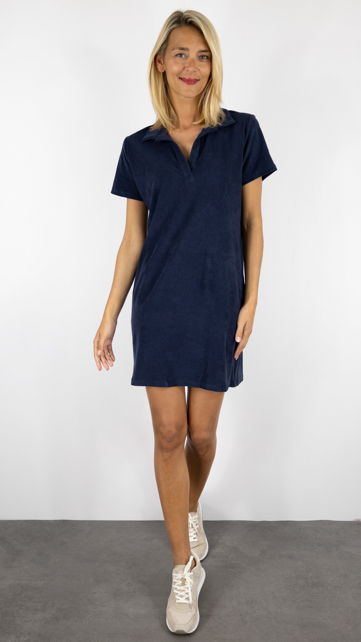 ROBE POLO EN EPONGE ANONYM ALBANE#COLOR_MARINE