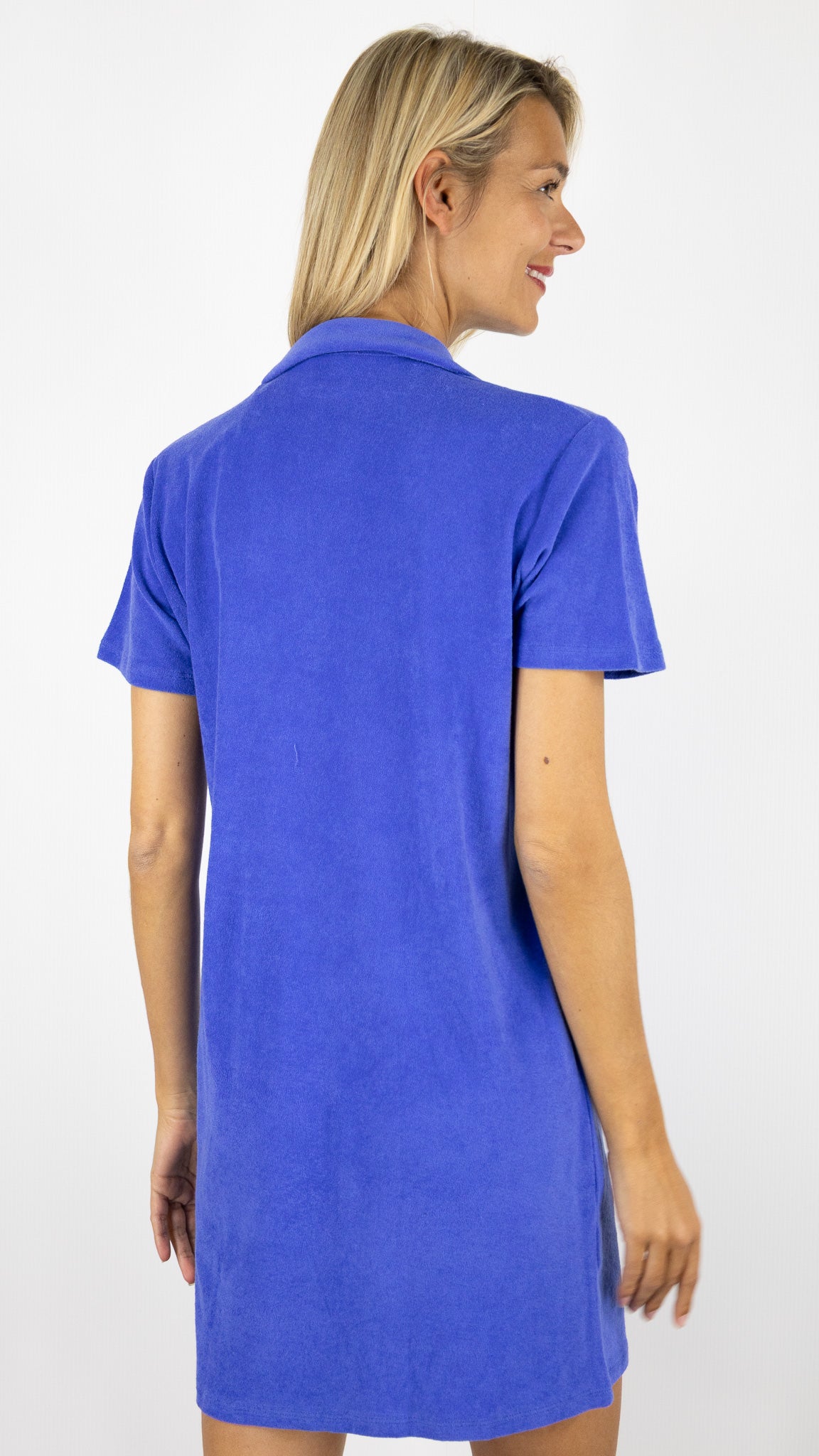 ROBE POLO EN EPONGE ANONYM ALBANE#COLOR_OUTREMER/BLEU
