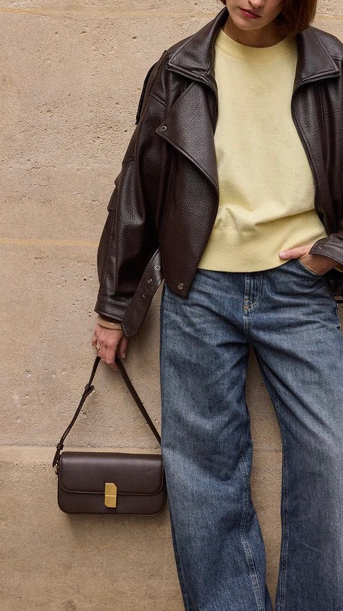 PETIT SAC A BANDOULIERE EN CUIR NAT & NIN ALICE SMALL MARRON EBENE