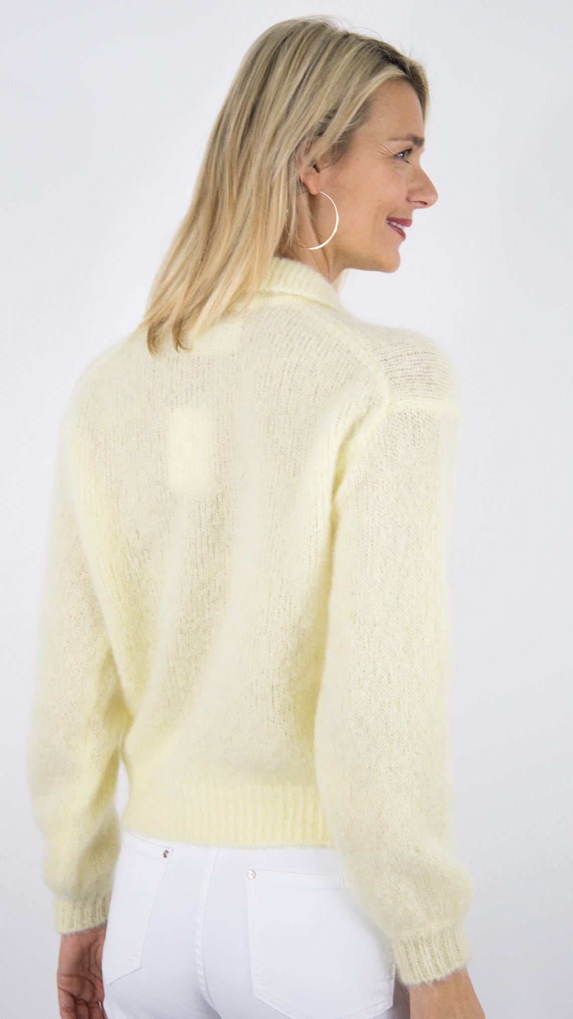 CARDIGAN EN KID MOHAIR POUR FEMME DES PETITS HAUTS ALPOLO#COLOR_BEURRE/JAUNE
