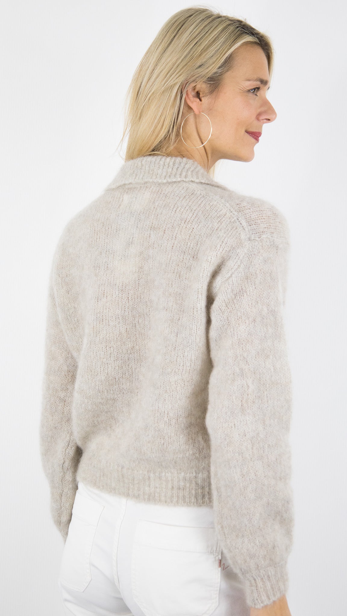 CARDIGAN EN KID MOHAIR POUR FEMME DES PETITS HAUTS ALPOLO#COLOR_LATTE/BEIGE