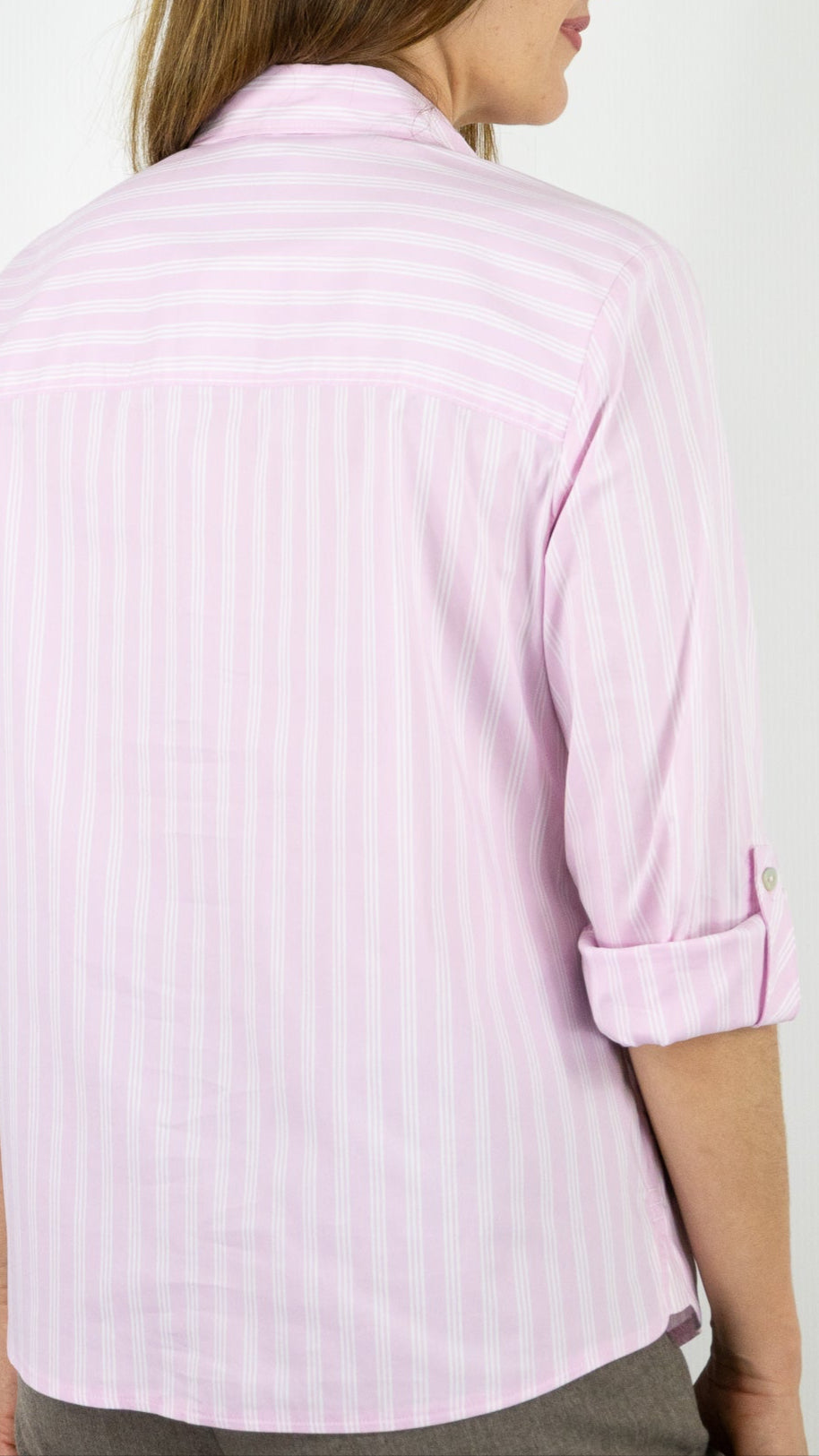 CHEMISE RAYEE EN COTON FEMME BIANCA ANINA#COLOR_399/ROSE