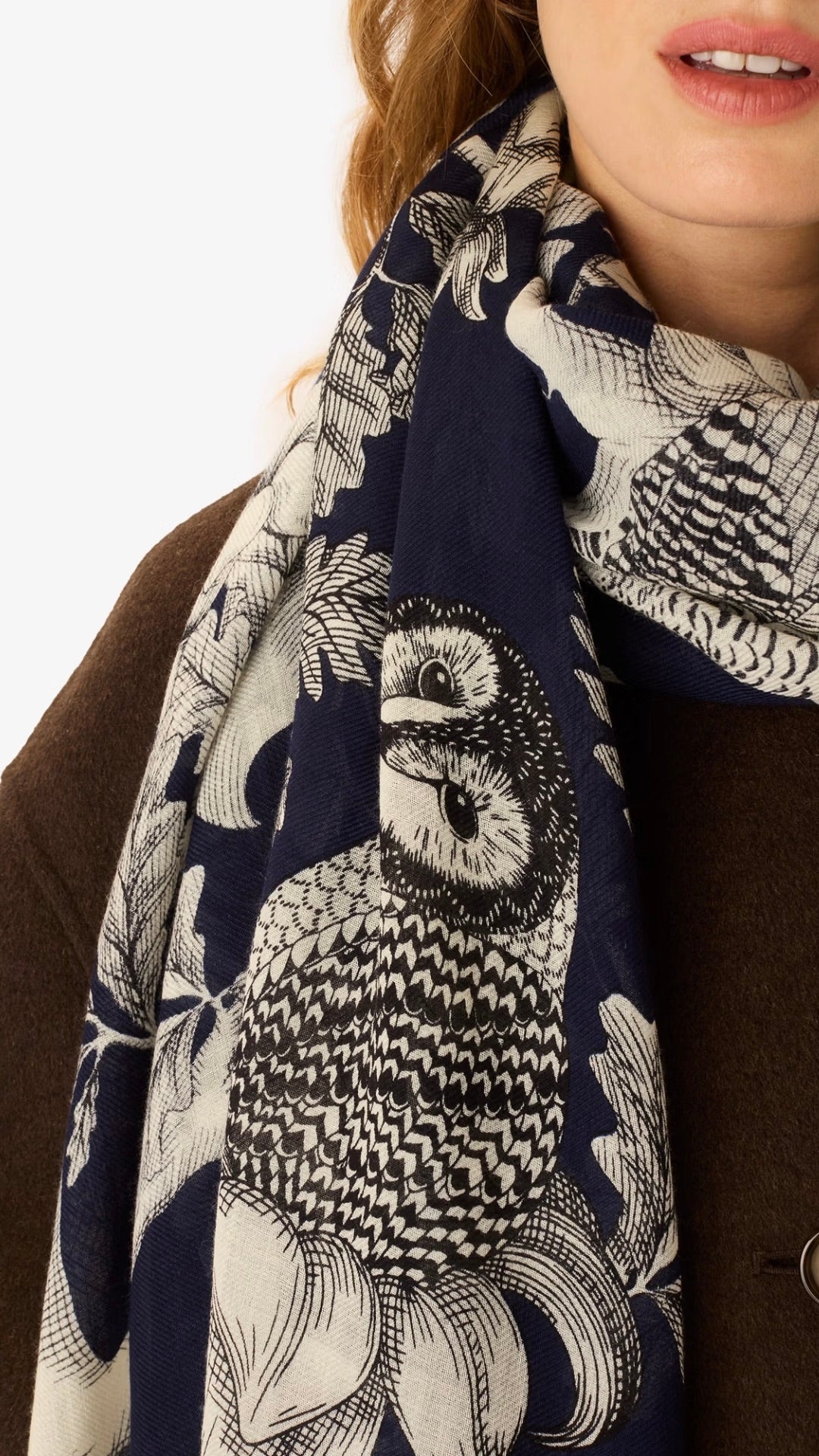 FOULARD IMPRIME ARCHIMEDE INOUI EDITION BLEU MARINE