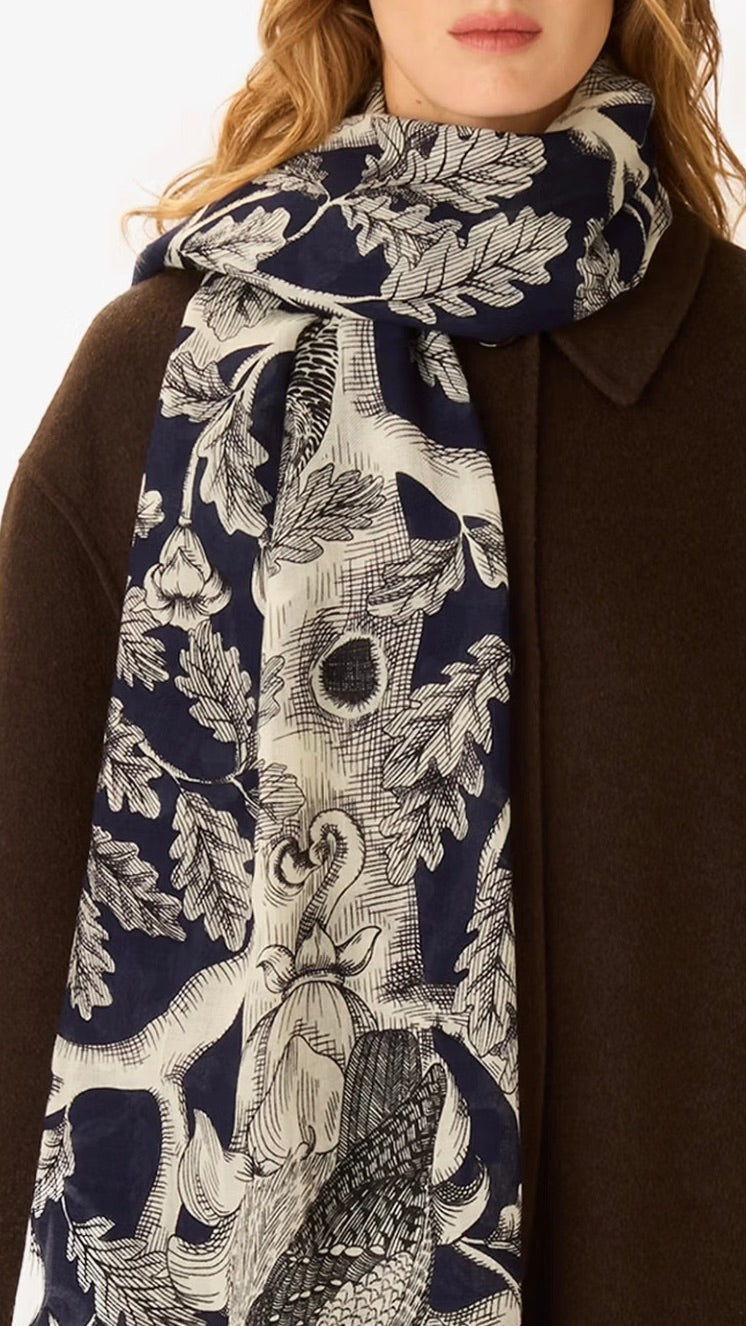 FOULARD IMPRIME ARCHIMEDE INOUI EDITION BLEU MARINE