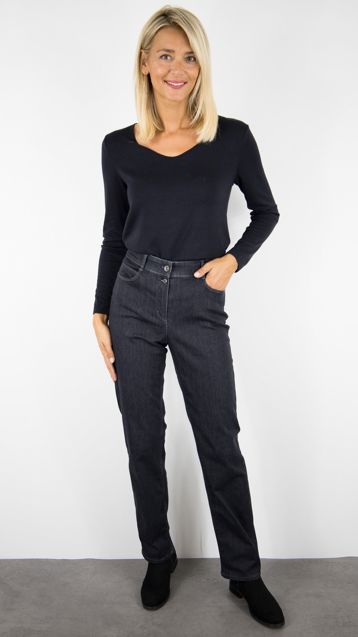 JEANS DROIT NOIR FEMME BIANCA ARIZONA 60805
