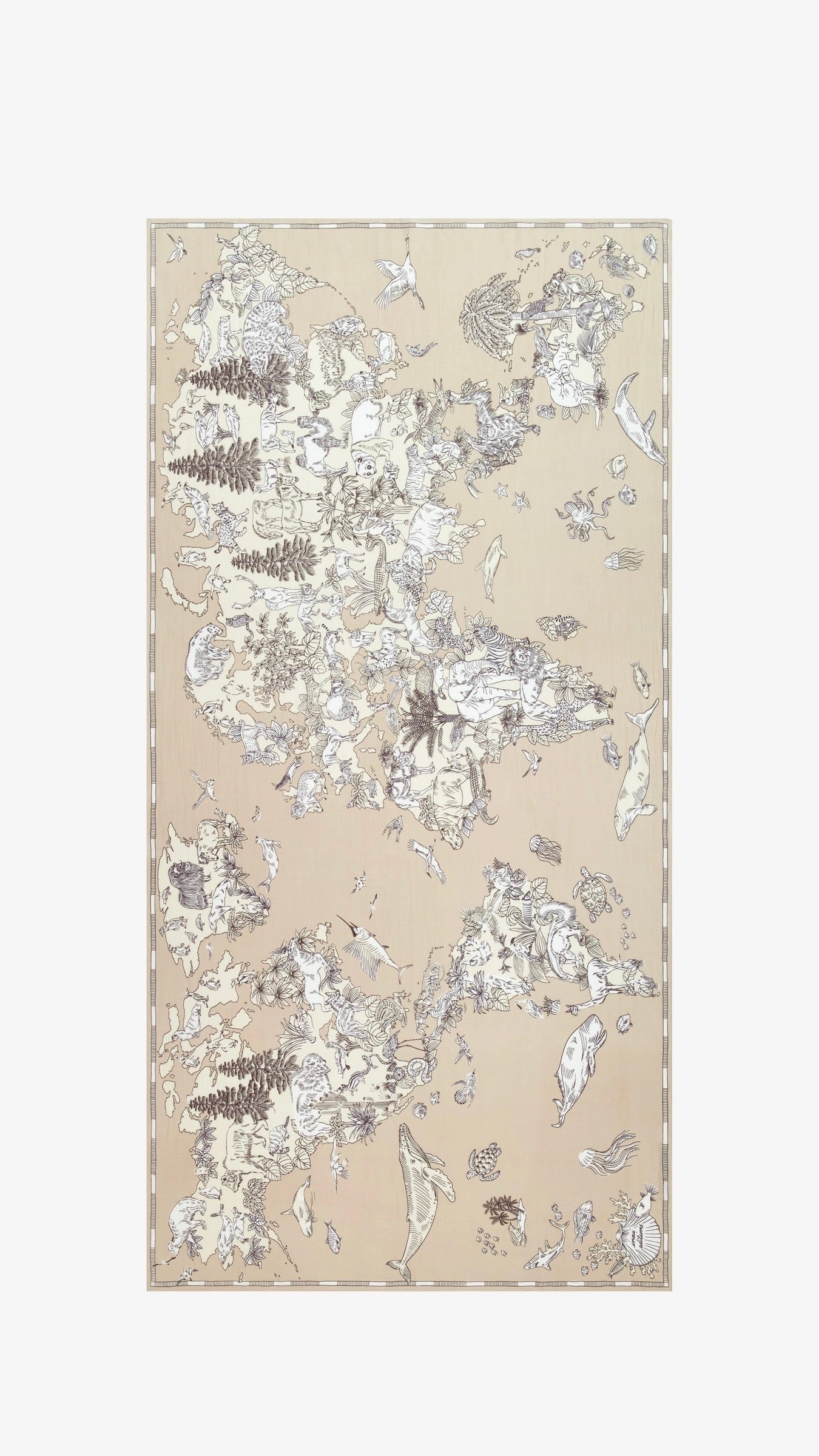 FOULARD IMPRIME FEMME EN COTON#COLOR_NATURAL/NATUREL