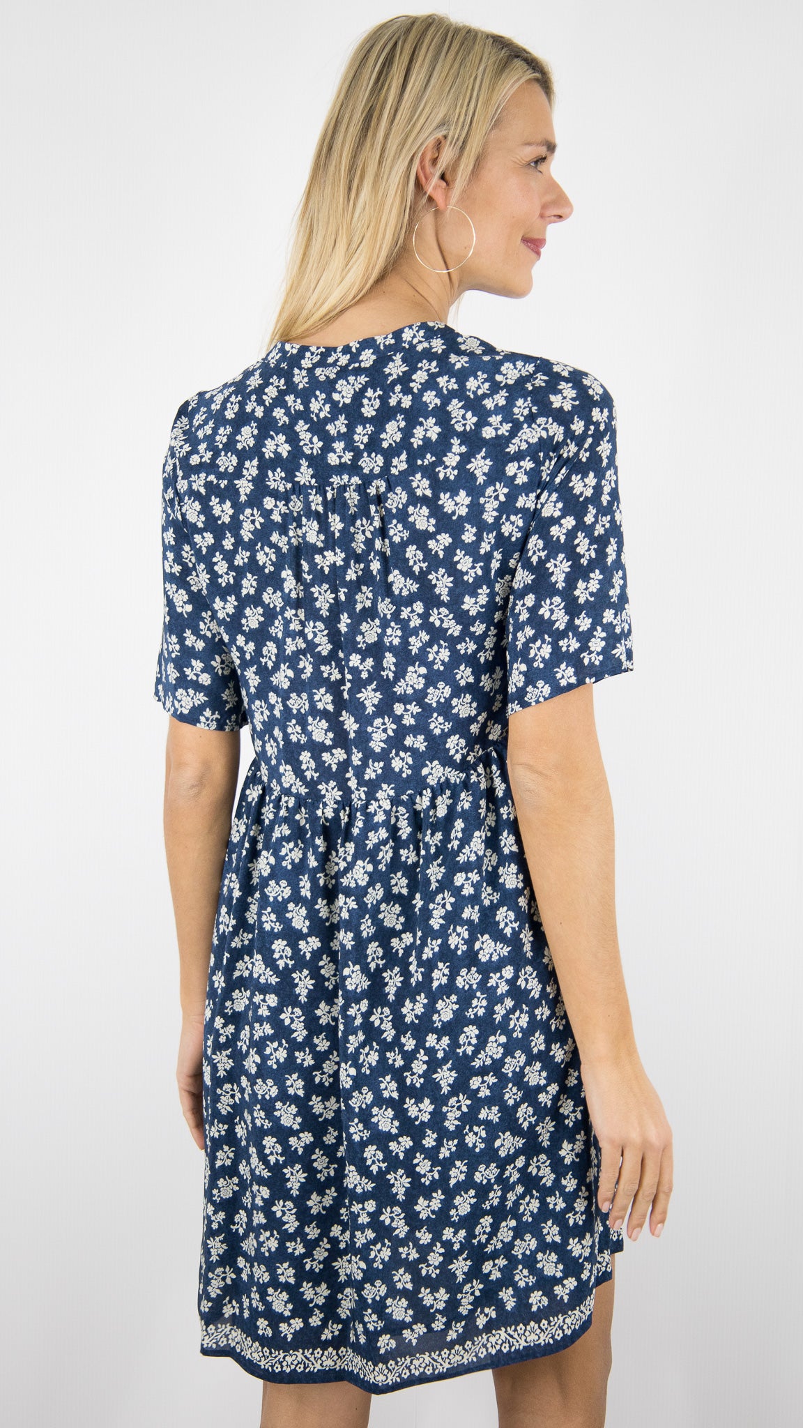 ROBE FLUIDE FLEURIE INDIGO PABLO AUGUSTA