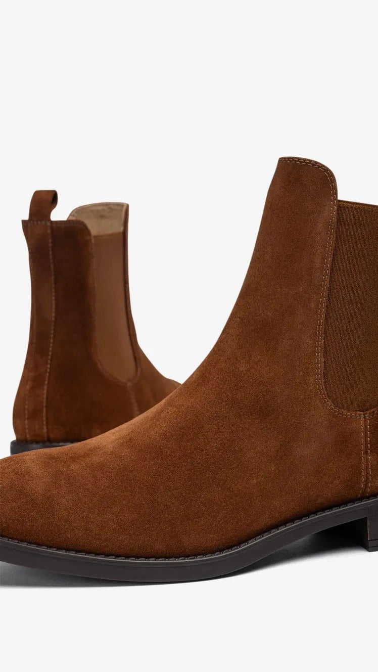 BOOTS PLATES EN DAIM UNISA BARTY_F25_BS#COLOR_TANGER/CAMEL