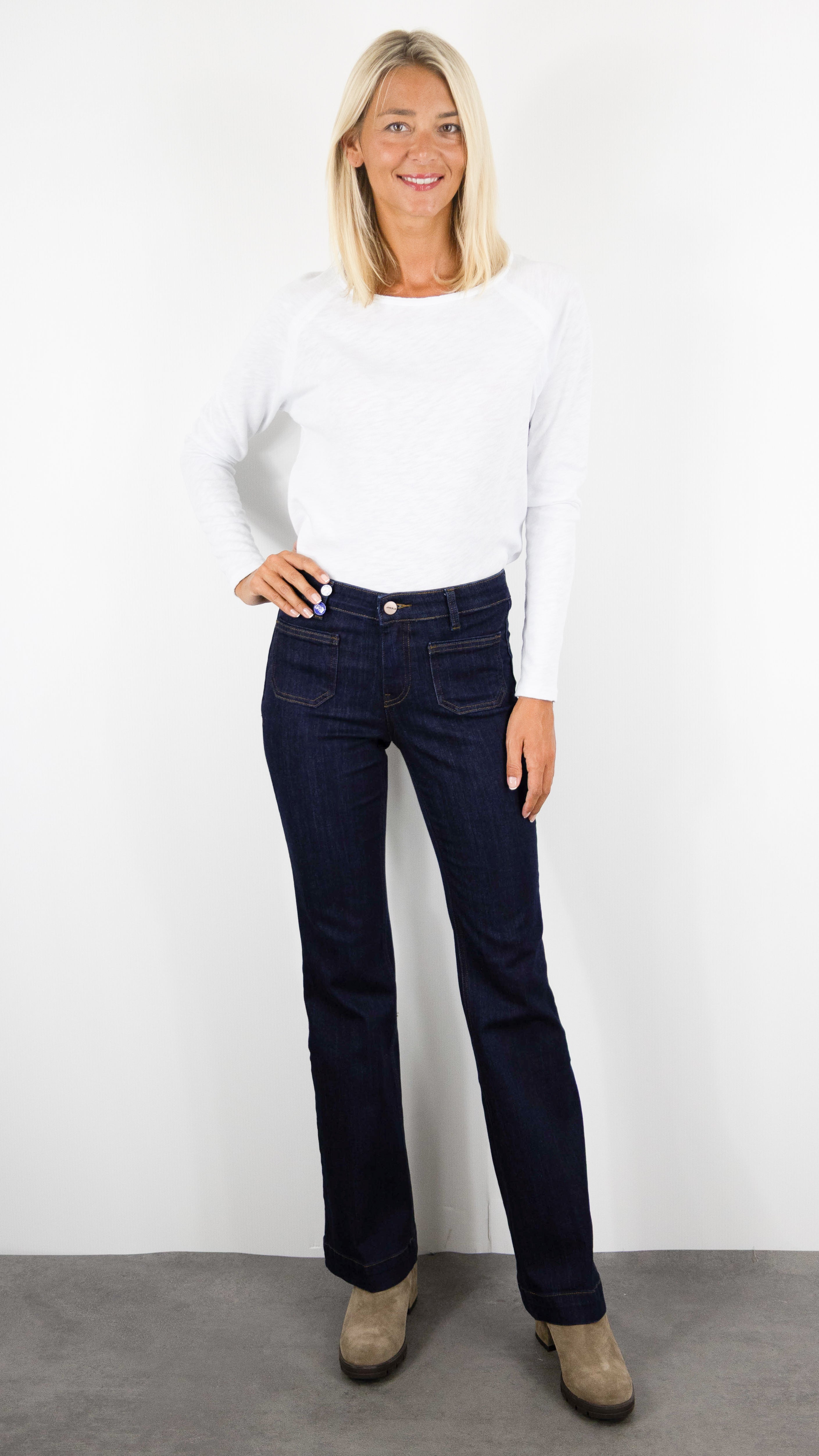 JEANS EVASE POUR FEMME JANE BLUE BASTILLE ALABAMA#COLOR_BLEU/RINSE WASH