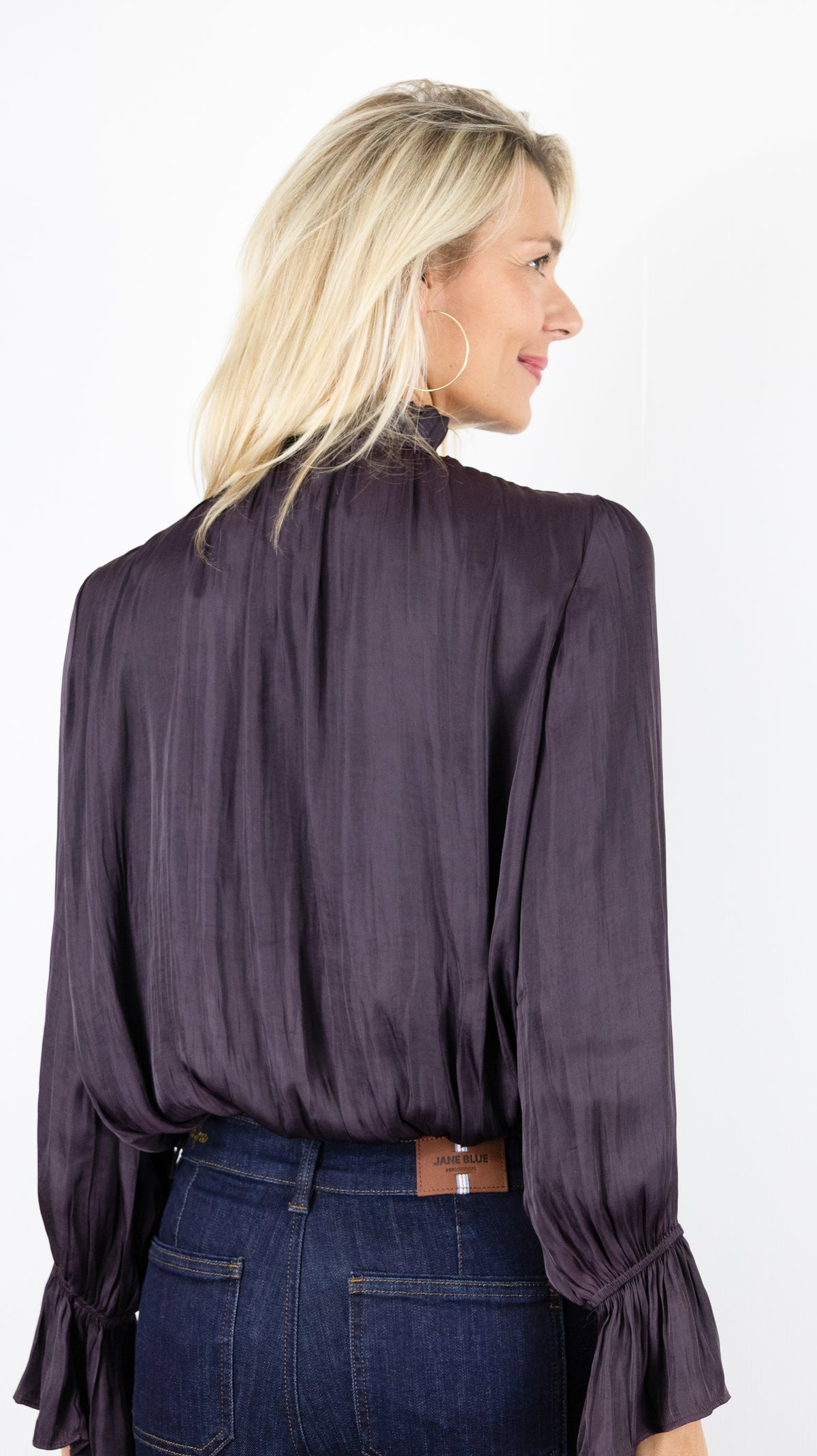 BLOUSE FLUIDE VOLANTEE CHOKLATE CK08595 FIRA#COLOR_PRUNE
