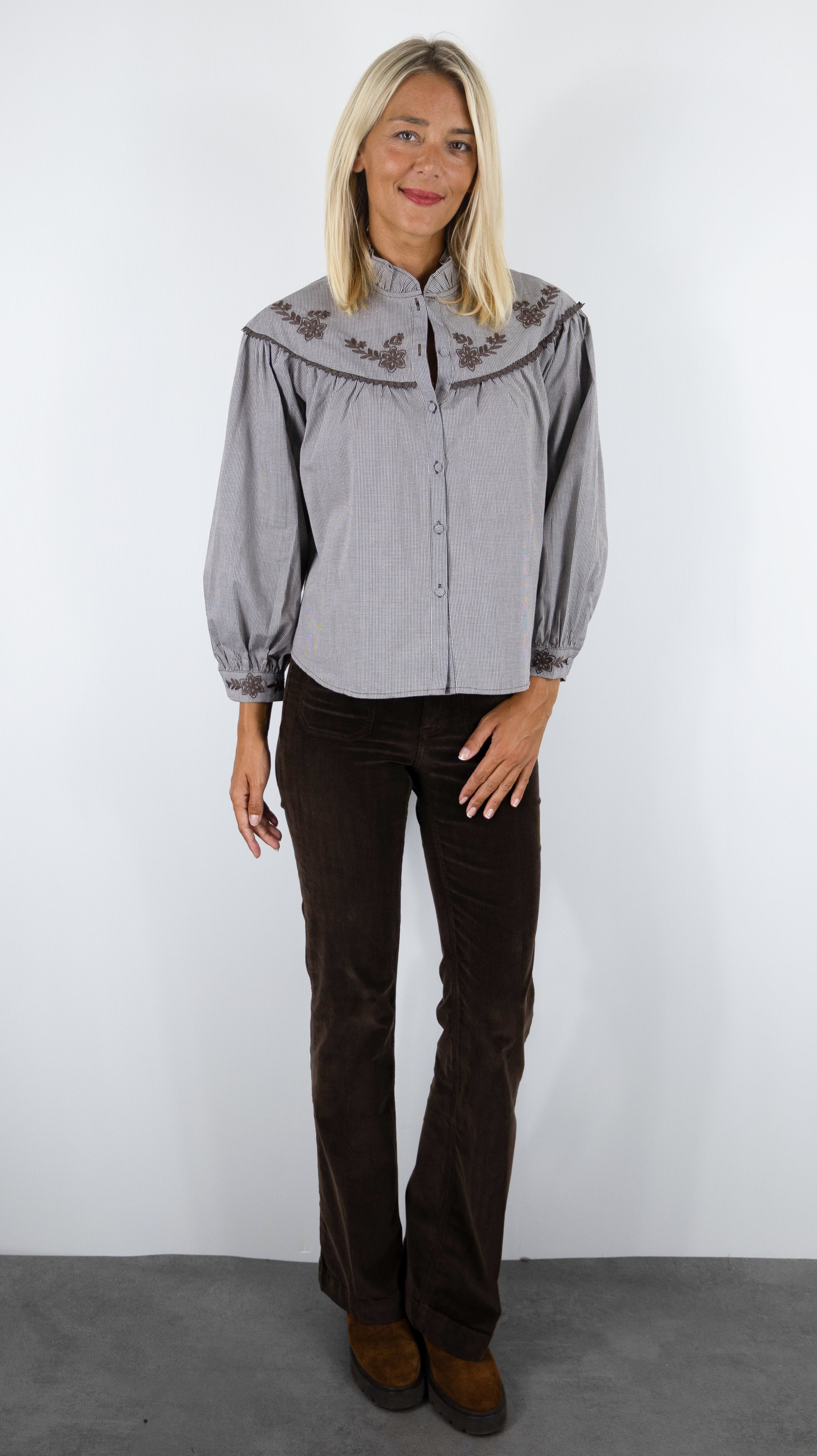 CHEMISE VICHY CHOCO POUR FEMME IT HIPPIE G184-248
