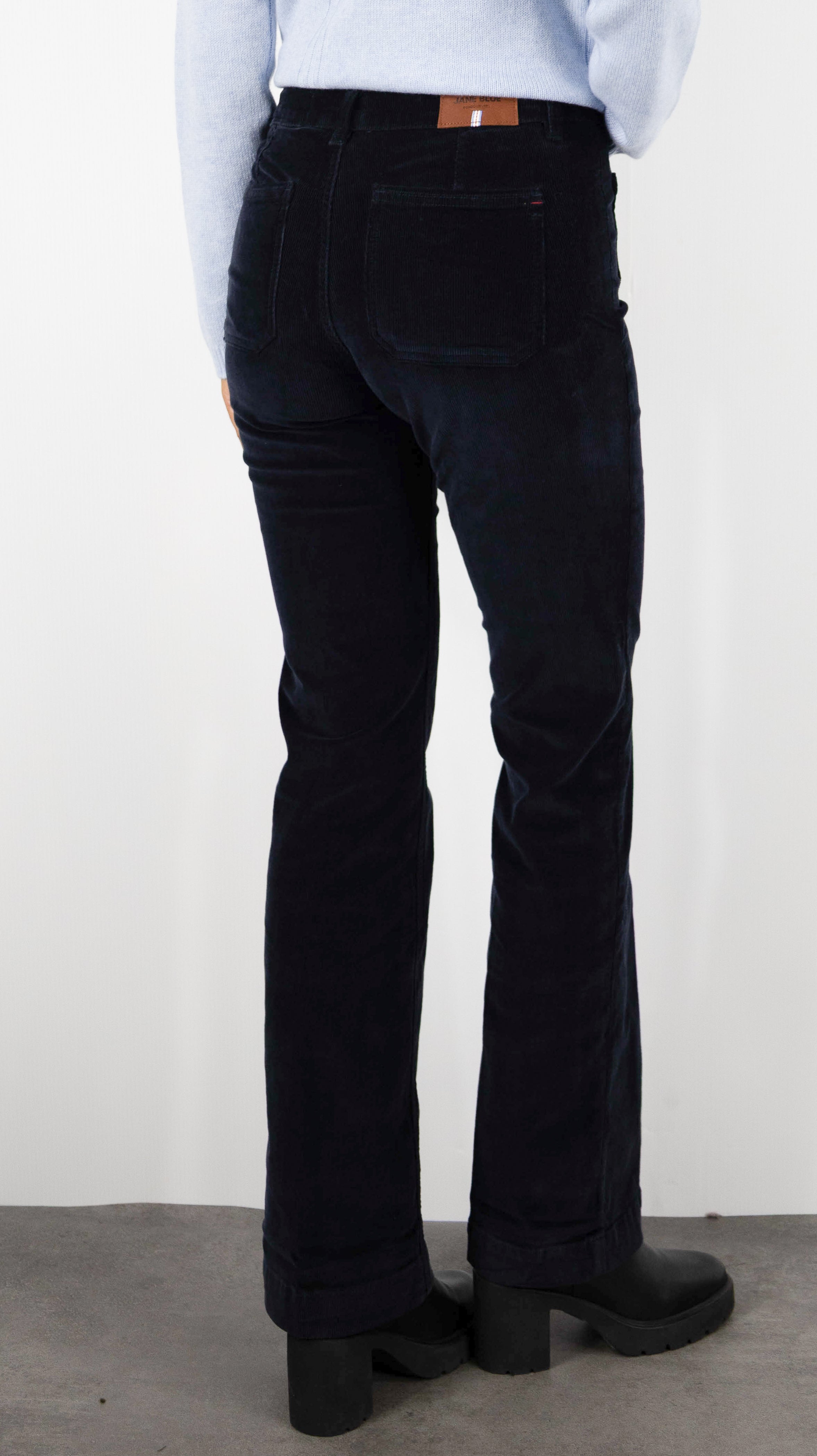 JEANS EVASE EN VELOURS POUR FEMME JANE BLUE BASTILLE NOTTING HILL#COLOR_MARINE
