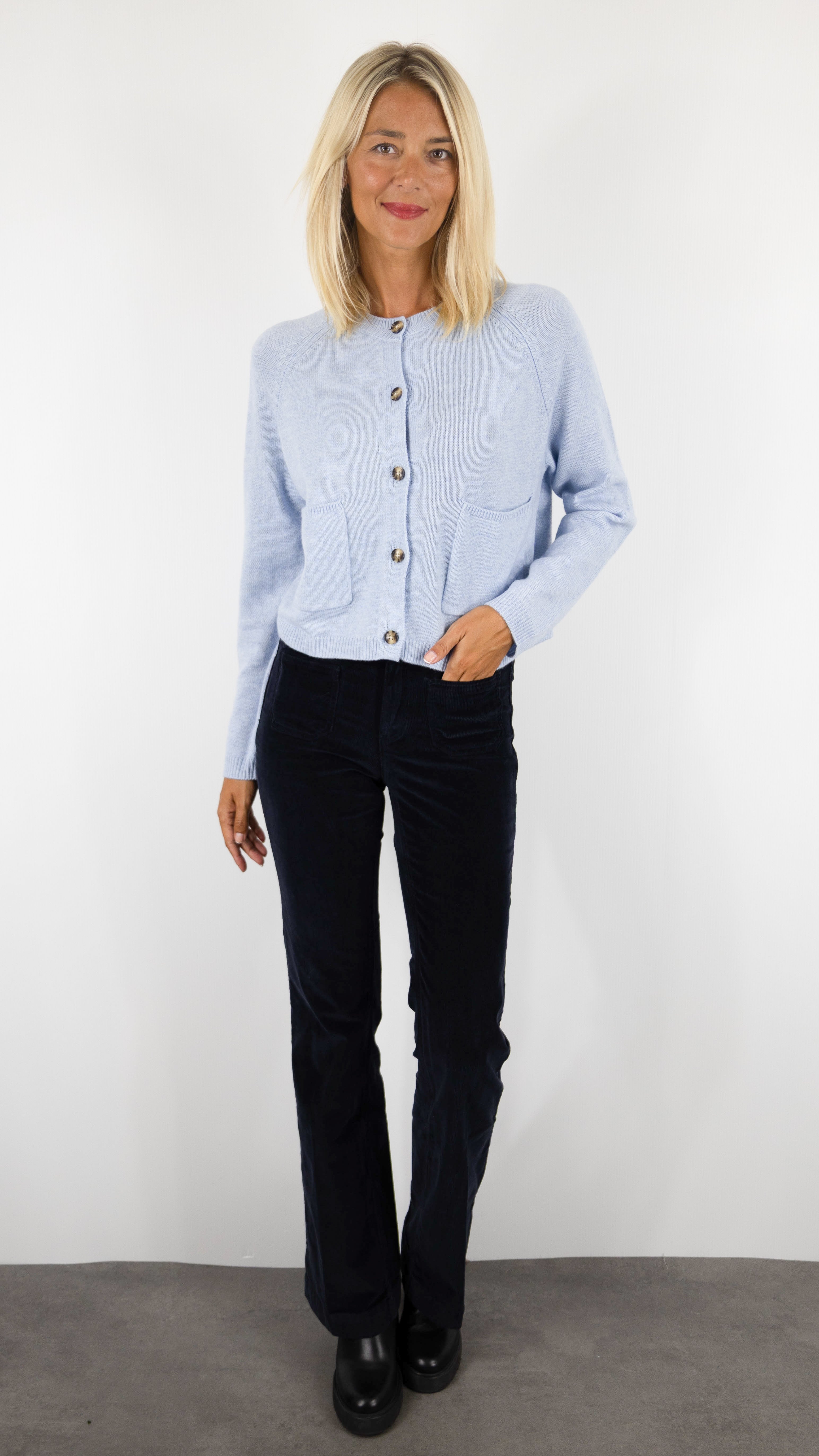 CARDIGAN EN LAINE POUR FEMME NOT SHY WANDA#COLOR_CIEL CHINE