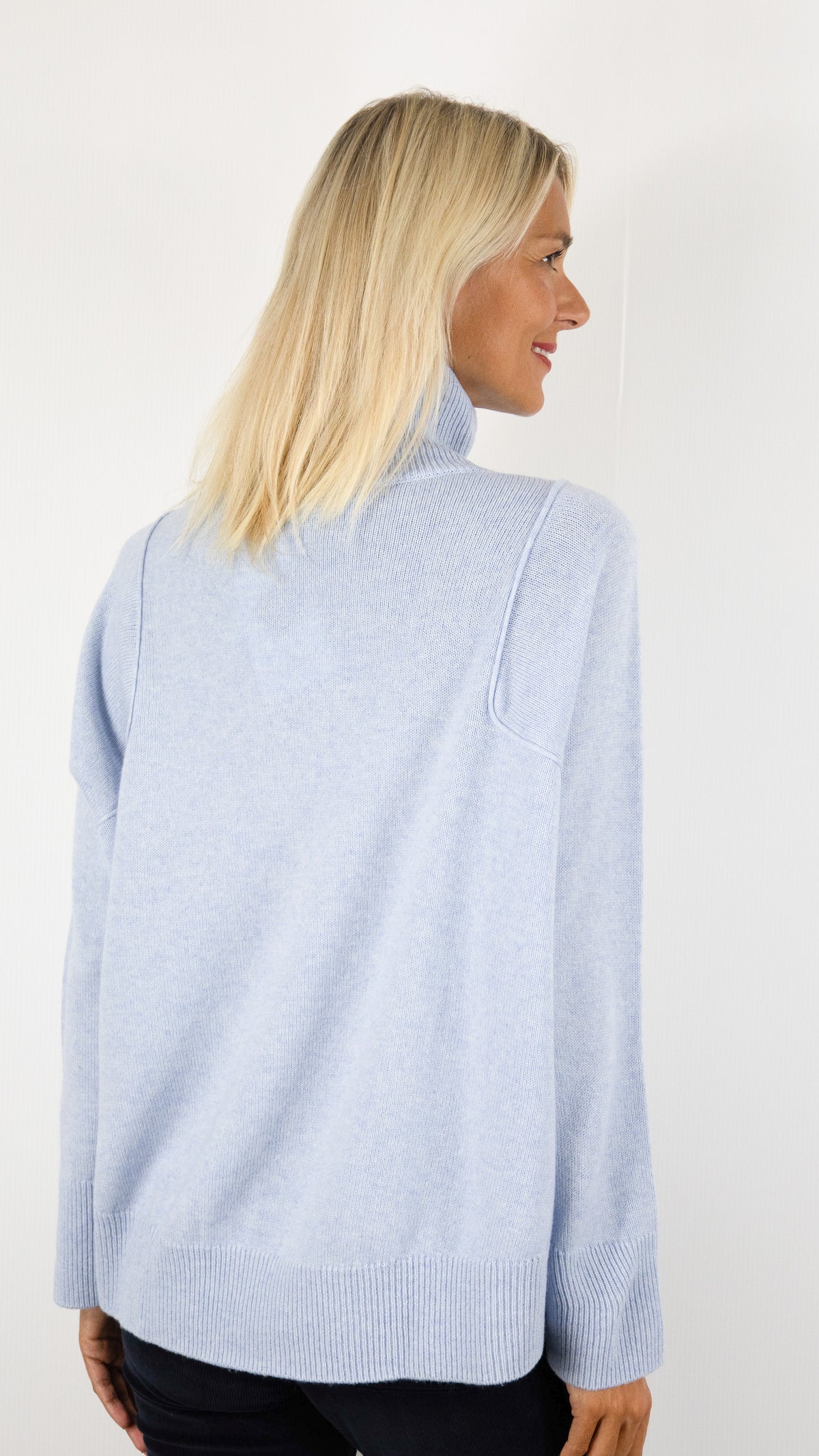 PULL COL CHEMINÉE MAILLE CHINÉE AMPLE POUR FEMME NOTSHY WENDY#COLOR_CIEL CHINE