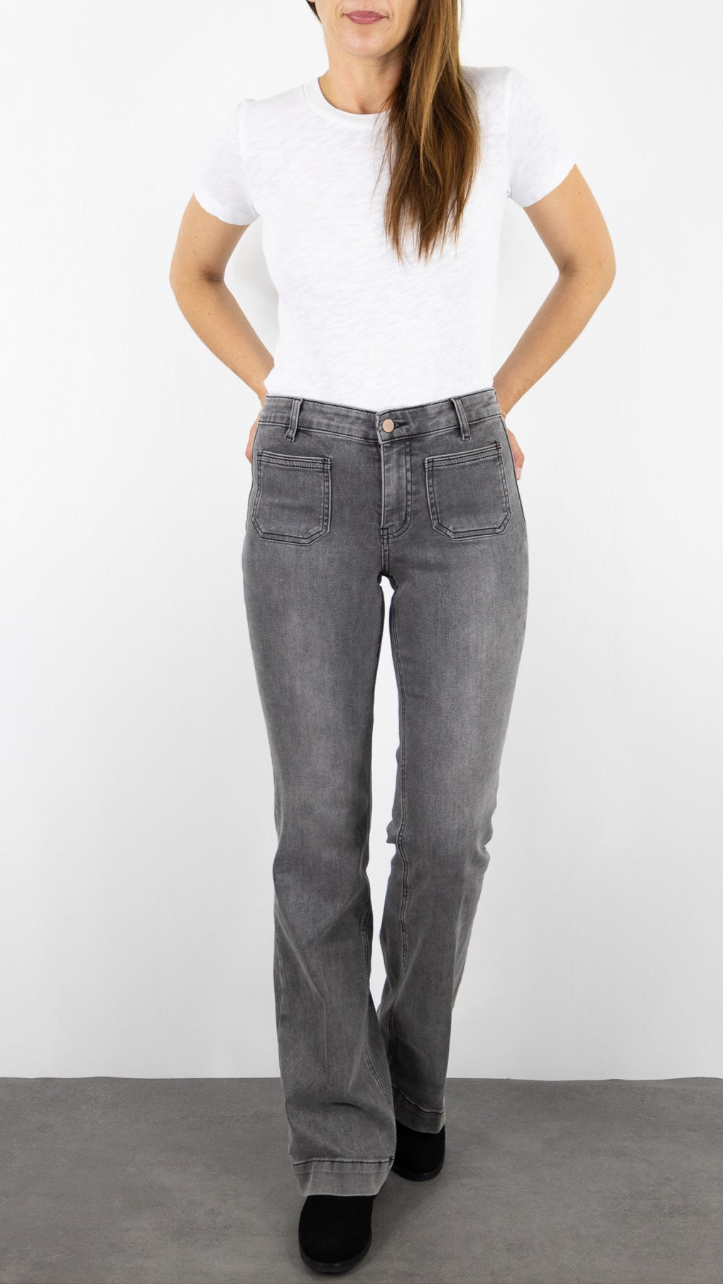 JEANS FLARE GRIS CARBONE JANE BLUE BASTILLE SUPER STRETCH