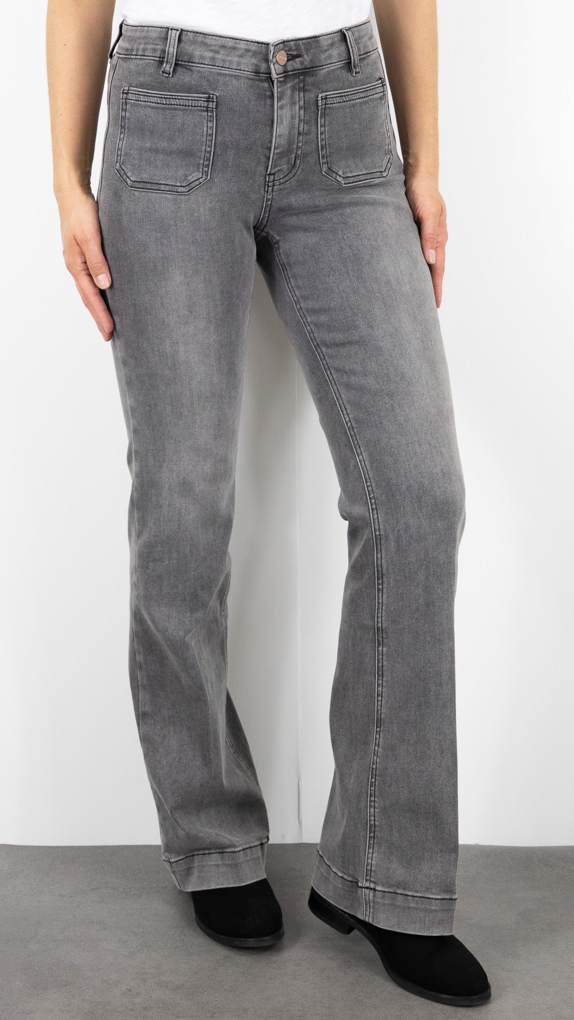 JEANS FLARE GRIS CARBONE JANE BLUE BASTILLE SUPER STRETCH