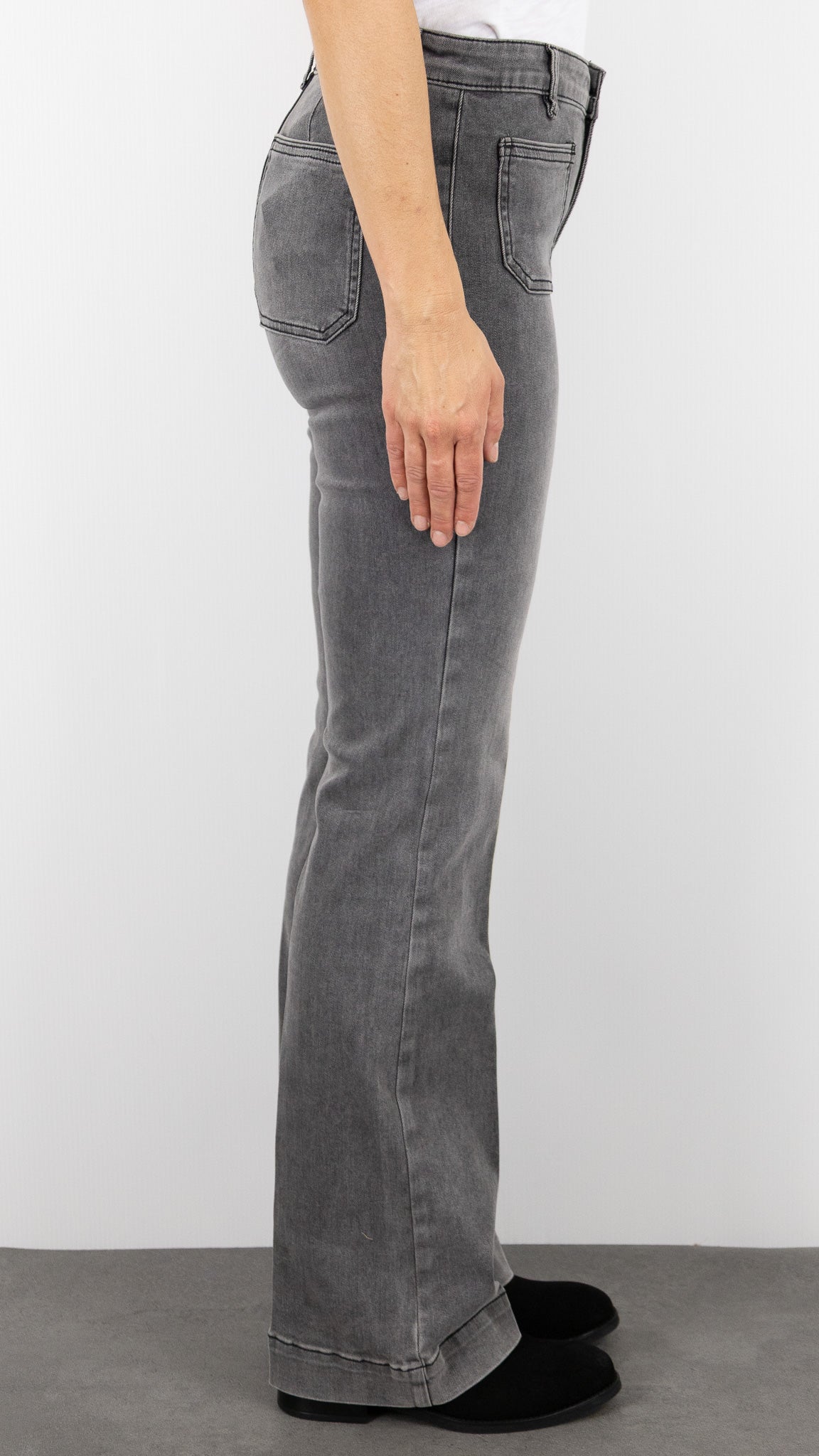 JEANS FLARE GRIS CARBONE JANE BLUE BASTILLE SUPER STRETCH