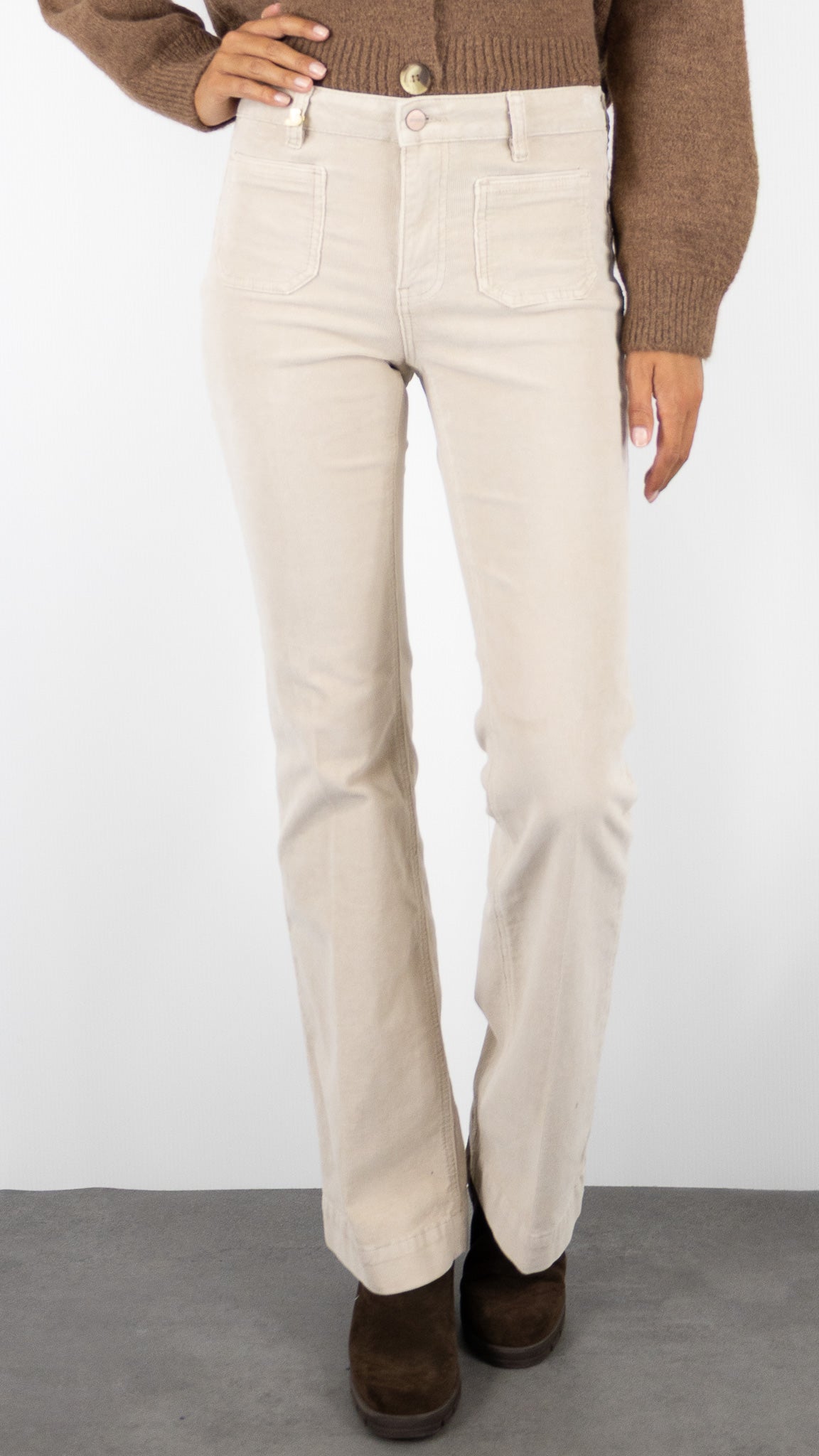 JEANS FLARE EN VELOURS MILLERAIES POUR FEMME JANE BLUE BASTILLE TINY CORD#COLOR_ECRU