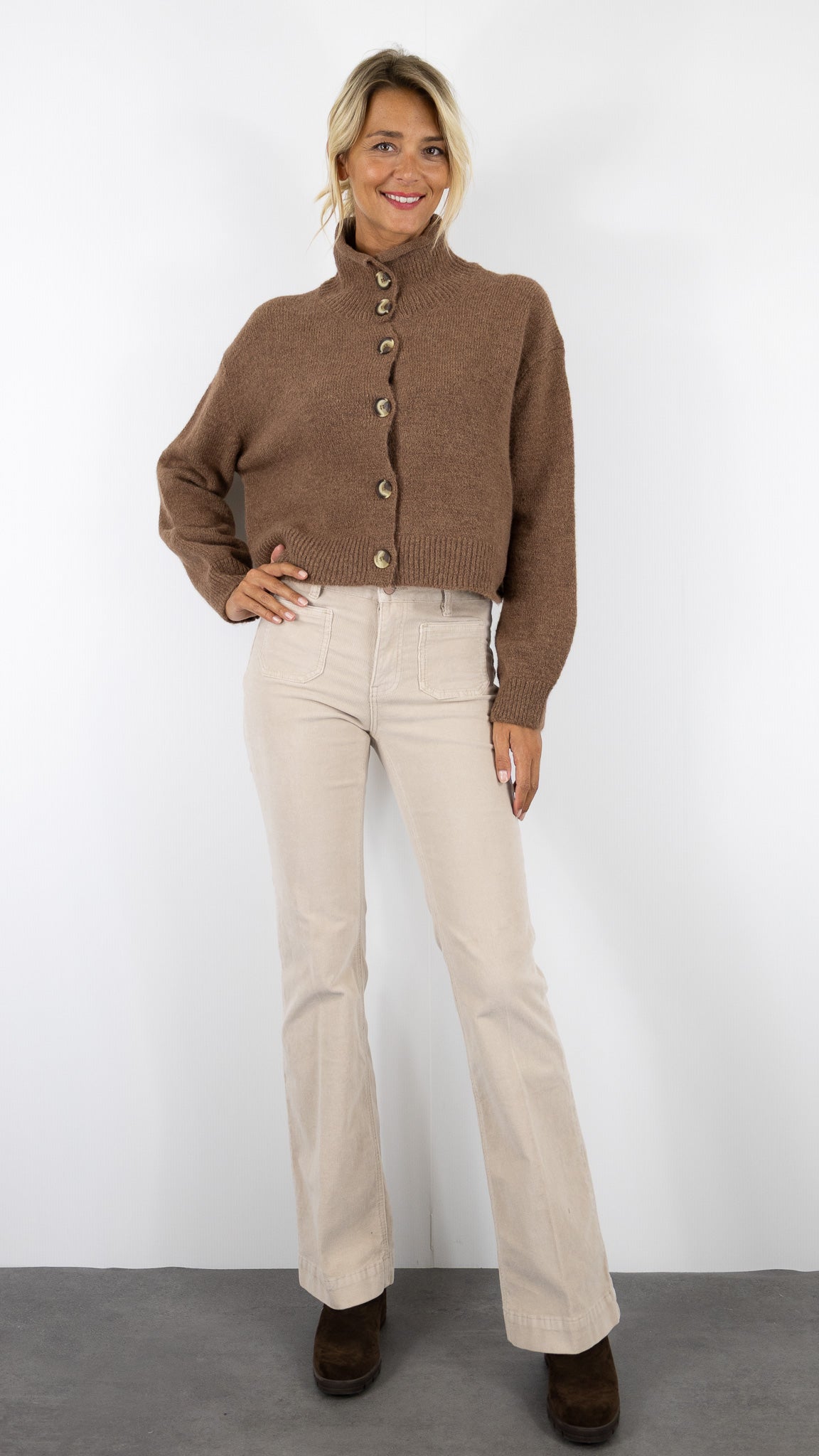 JEANS FLARE EN VELOURS MILLERAIES POUR FEMME JANE BLUE BASTILLE TINY CORD#COLOR_ECRU