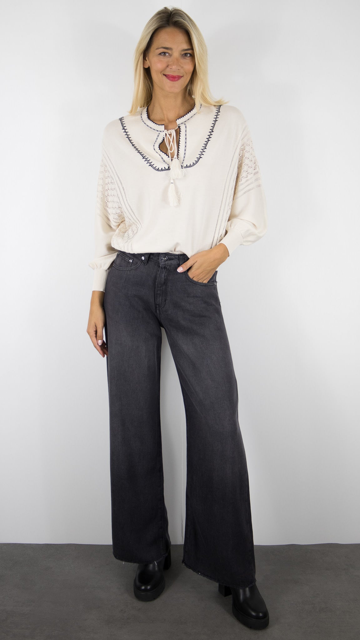 PULL BRODE ECRU OVERSIZE BA&SH BAUSCA