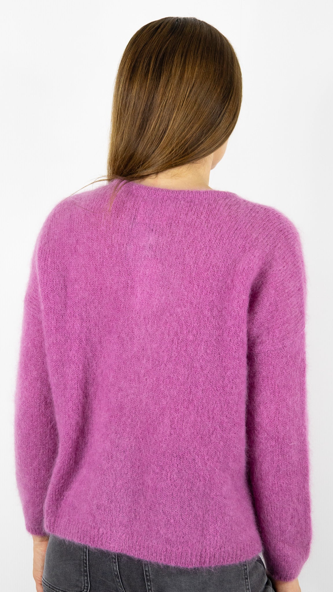 CARDIGAN EN KID MOHAIR FEMME DES PETITS HAUTS BEA#COLOR_FRAMBOISE/ROSE