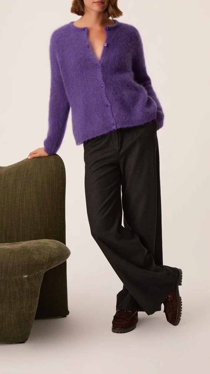CARDIGAN EN KID MOHAIR POUR FEMME DES PETITS HAUTS BEA#COLOR_IRIS VIOLET