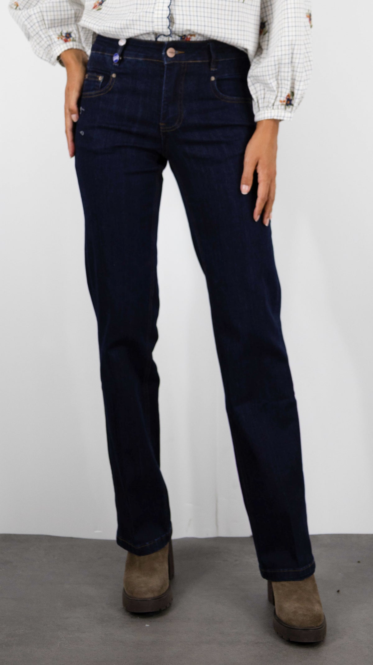 JEANS DROIT BRUT POUR FEMME JANE BLUE BEAUGRENELLE ALABAMA RINSE WASH