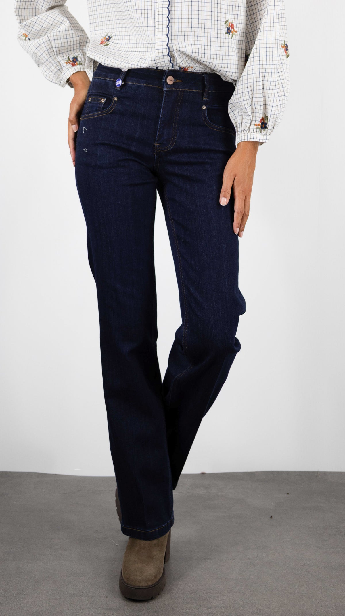 JEANS DROIT BRUT POUR FEMME JANE BLUE BEAUGRENELLE ALABAMA RINSE WASH