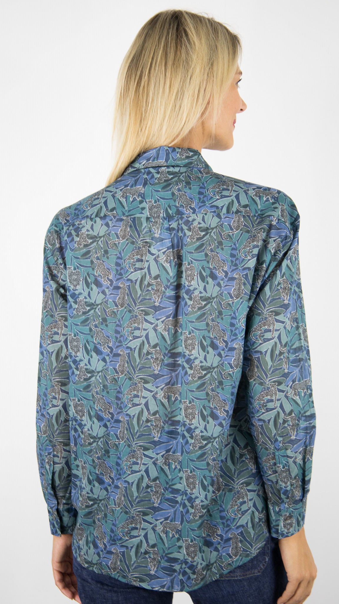 CHEMISE IMPRIME TROPICAL BECH623 CANARD GRIS HARTFORD CINEMA
