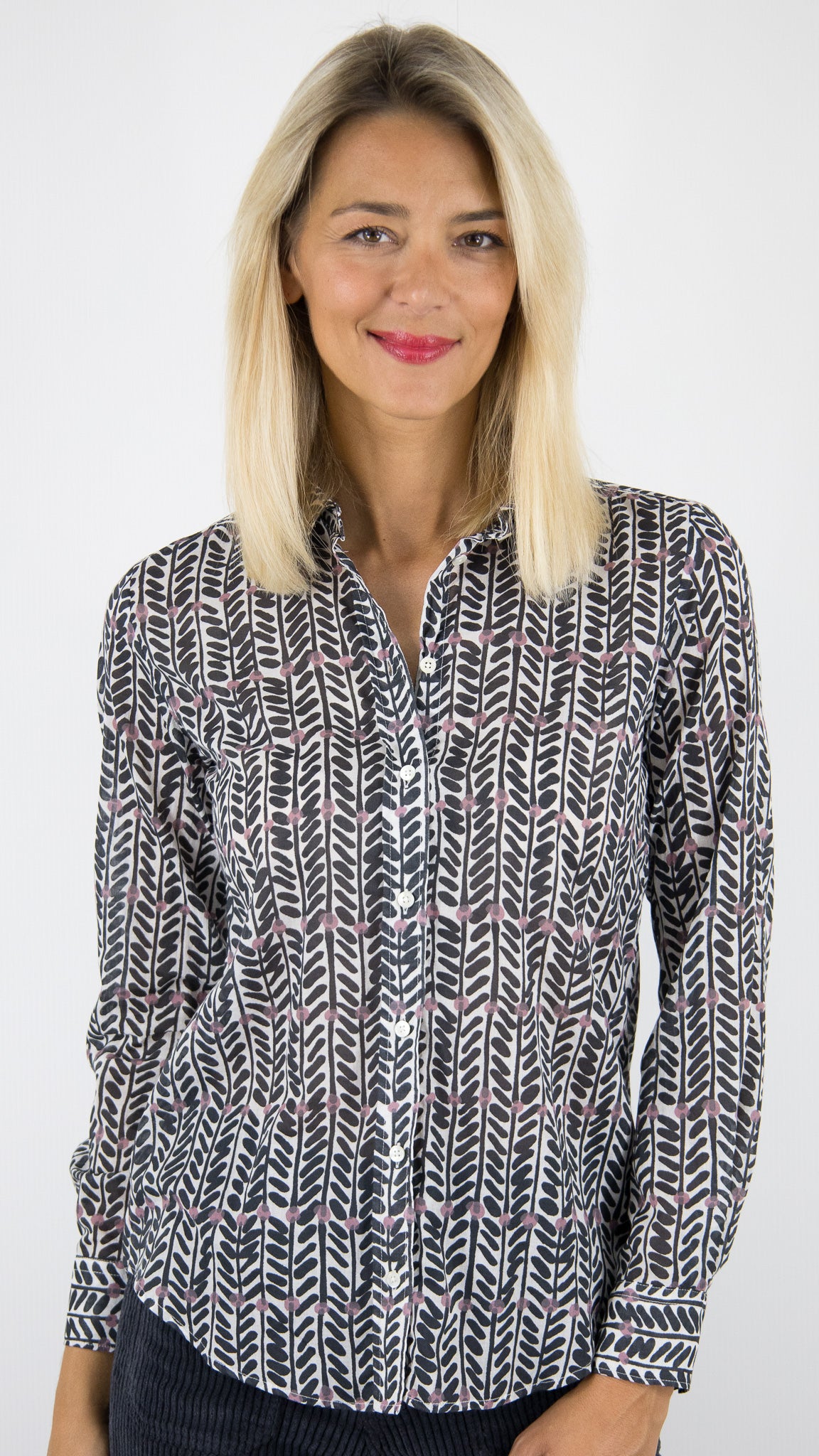 CHEMISE IMPRIMEE EN COTON HARTFORD CORAZ BECM622#COLOR_01/BLEU MARINE
