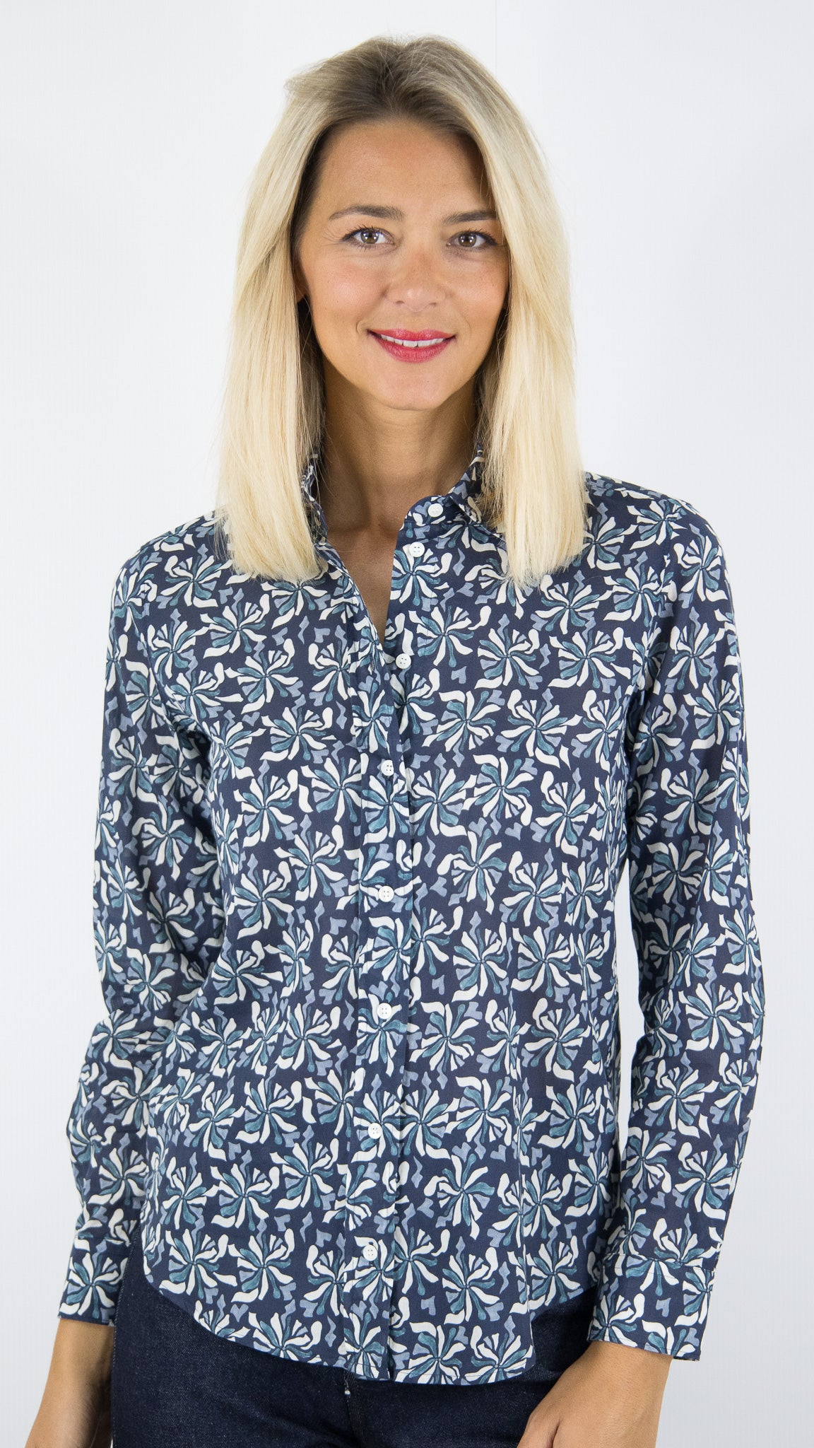 CHEMISE FLEURIE NAVY POUR FEMME HARTFORD CORAZ BECM625