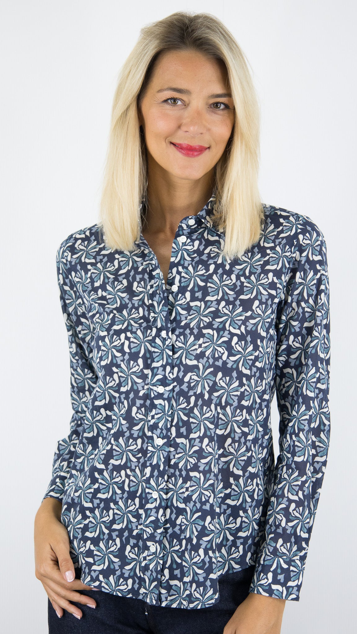 CHEMISE FLEURIE NAVY POUR FEMME HARTFORD CORAZ BECM625