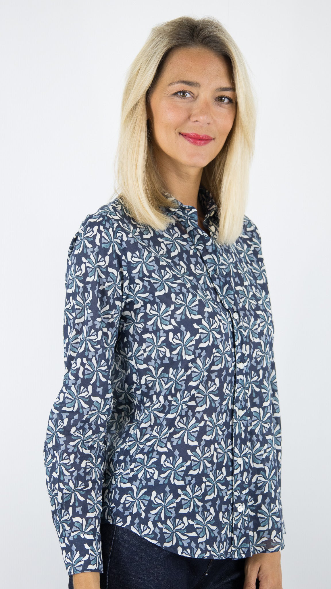 CHEMISE FLEURIE NAVY POUR FEMME HARTFORD CORAZ BECM625