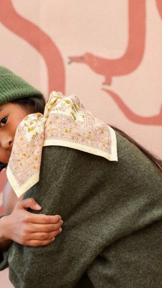 FOULARD IMPRIME FLEURS BELLEMME BELIZE#color_BELIZE