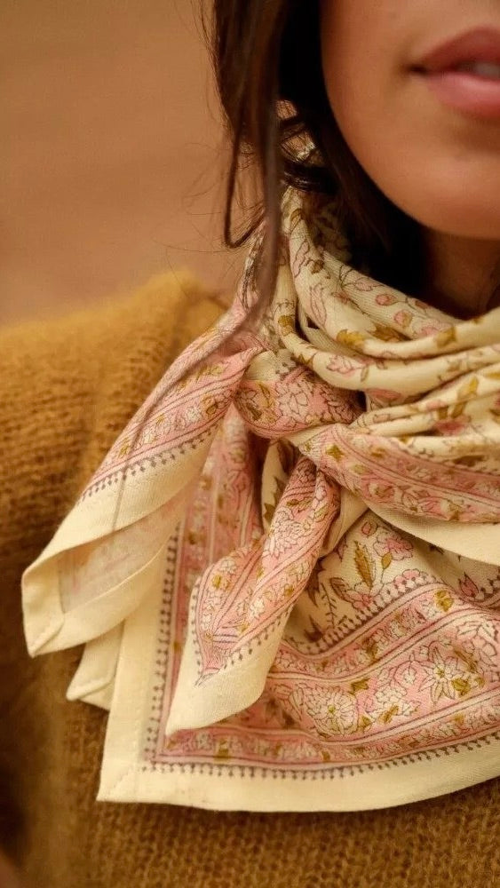 FOULARD IMPRIME FLEURS BELLEMME BELIZE#color_BELIZE